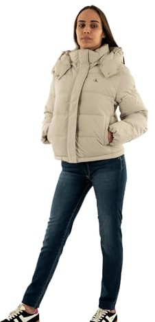 Calvin Klein Damen Pufferjacke Matte Short Puffer mit Kapuze