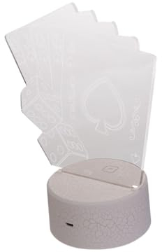 Gadpiparty 3D Vision Licht 3D Illusionslicht 3D Nachtlicht 3D Poker Lampe Acryl Panel Nachtlicht Illusionslampe