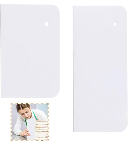 2Pcs Cake Smoother Scraper Set, Cakes Edge Scraper Tools, Professional Cake Decorating Supplies, Durable Plastic Pastry Scrapers for Baking, Icing, and Fondant Smoothing