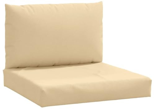 vidaXL Palettenkissen 2-TLG., Palettenauflage für Europaletten, Palettenpolster Palettensofa Outdoor Indoor, Sitzkissen Rückenkissen, Melange Beige Stoff