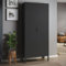 STEELSØN Metallschrank Ituri, Kleiderschrank mit 2 Kleiderstangen, Schlafzimmerschrank Metall schwarz Garderobenschrank mit 4 Ablagen 170 x 80 x 45 cm