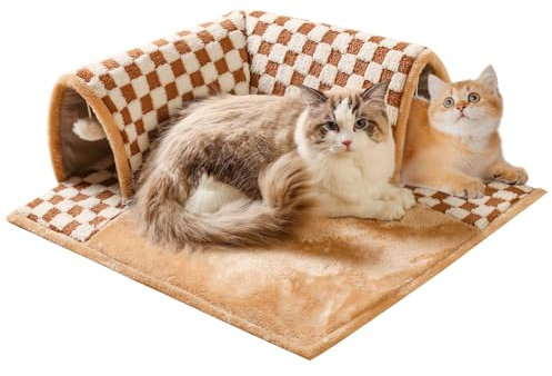 Marchul Letto a tunnel per gatti per gatti da interno, cuccia interattiva per gatti, cuccia per gatti rimovibile e lavabile, giocattolo per gattini/cuccioli/conigli 62 * 56 * 23 cm (M)