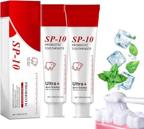 Super Probiotic-10 Zahnpasta, Sp-10 Ultra Whitening Zahnpasta, frischer Atem, Sp-10 Probiotische Fleckenentfernung und Aufhellung Zahnpasta, Probiotische Zahnpasta (2)