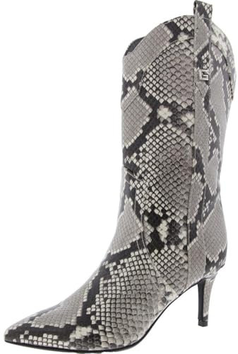 GUESS Stivali Wurlie a metà polpaccio da donna, Serpente Nero/Bianco 002, 35 EU