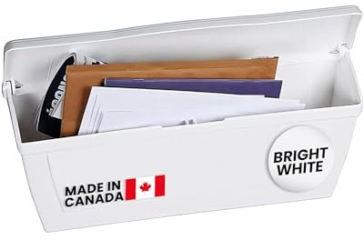 Small Plastic Mailbox for Outside, Easy to Install Wall Mount, Lightweight, Heavy Duty, Rustproof, Maintenance-Free Horizontal Mail Box for House Porch - 15.5” x 4” x 6.25” (Bright White)