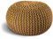 ELYFLAIR® handgefertigter Strickhocker Ø 55cm o. Ø 45cm I Sitzpouf Sitzpuff Bodenkissen Sessel Kissen Sitzhocker Sitzsack - mit eleganter Grobstrick-Optik - Dekoration Interieur (Gelb, Ø 55cm)
