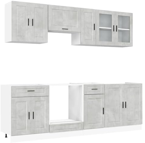 vidaXL 8 Piece Kitchen Cabinet Set Porto Concrete Grey Engineered Wood