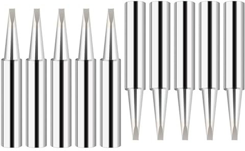 10pcs 900M-T Soldering Iron Tips Solder Iron Replacement Tip Soldering Bits for 900M Station Tool for Hakko, TENMA, ATTEN, Quick, Aoyue, Yihua Soldering Station(900M-T-2.4D)
