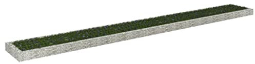 Lauuoeriau Meuble article maison Gabion surélevé en acier galvanisé 800 x 100 x 20 cm