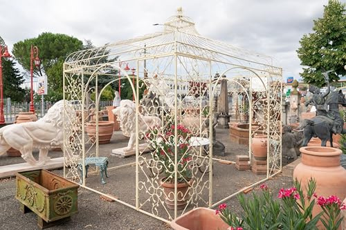 Biscottini Gartenpavillon für den Außenbereich, strapazierfähig, 400 x 365 x 400 cm, aus Schmiedeeisen