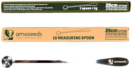 Teelöffel-Messlöffel | 1-Gramm-Dosierung | Extra langer Griff 25 cm | Edelstahl 18/10 | Premium-Qualität