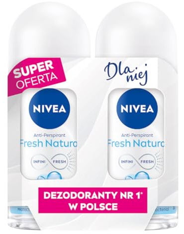 NIVEA Black&White Fresh Natural Antitranspirant in Kugel, 2x50ml