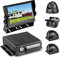 4 Channel 1080P H.265 2 X 512 GB AHD Vehicle Car DVR Video Recorder Loop Record with IR Night Vision Waterproof Front Side Backup Camera 7 inch VGA Monitor for Truck Bus Camper Van