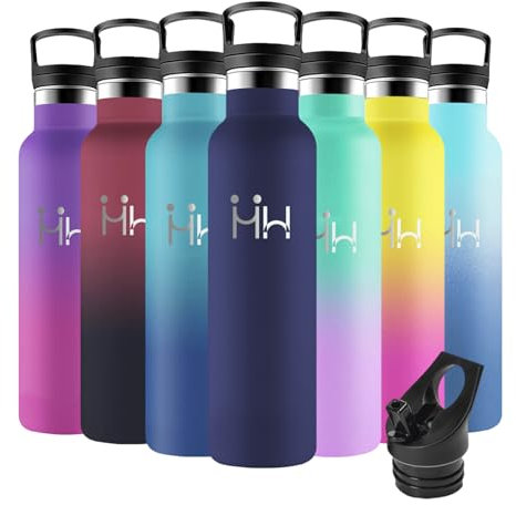 Motswedi Botella Termica, 1000 ml sin BPA, Botella Agua Acero Inoxidable, Frio/Calor, Botella Agua con Pajita, a Prueba Fugas, Botella Agua Termica para Deporte, Oficina, Yoga, Ciclismo, Azul Oscuro