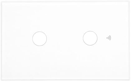Interruttore Touch da Parete WiFi 2.4G + BLE + RF 433MHz, Vetro Temperato Bianco, 2 Tasti, 120X72X38mm Per Scatola 503 Italiano, App TUYA Smart Life