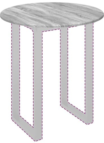 vidaXL Table Top Grey sonoma 70 x 70 x 1.5 cm Engineered Wood, A Stylish, Round Garden Table Top for Outdoor Dining, Modern Terrace Furniture, Durable Engineered Wood Design Surface