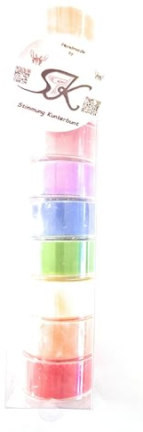 Einfarbige Teelichter aus Raps und Kokoswachs mit klarer durchsichtiger Teelichthülse in einer dekorativen Geschenkpackung | Party | Dekoration | Geschenk (10, Variation Regenbogenfarben)