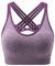 ANGOOL Damen Sport BH ohne Bügel Gepolstert Yoga Bra Kreuz Rücken Sport Bustier für Jogging Fitness , Violett , XL