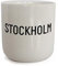 PLTY - Becher - Tasse ohne Henkel - Handglasiertes Weiß Porzellan - Hochwertiges Bone China - Lustige Tassen - Stockholm - Cities