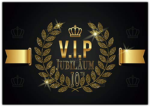 A4 XXL 10 Jubiläum Karte VIP 10th JUBILÄUM mit Umschlag - Jubiläumskarte Glückwunschkarte zum 10. Dienstjubiläum Firmenjubiläum von BREITENWERK