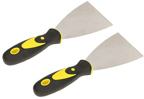 KOTARBAU® 2er Set Edelstahl Malerspachtel 80 mm Gipser Spachtel Universalspachtel Kratzer zum Entfernen Palettenmesser mit Gummigriff