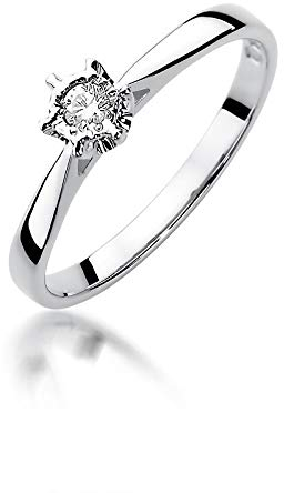 Lumari Gold - Damen Solitär Versprechen Ring Verlobungsring Damen Ring Gold 585 Echtgold 14k Gold mit natürlichem Diamanten Brillanten Gemstone Weißgold - Ringe Frauen - Antragsring