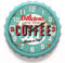 Menterry Bottle Cap Design Iron Retro Wall Clock, 13 inch Vintage Craftsmanship Style, Silent Non-Ticking Battery Operated Creative Decor Wall Clocks for Cafes,Farmhouse,Office,Kitchen,Home (Blue)