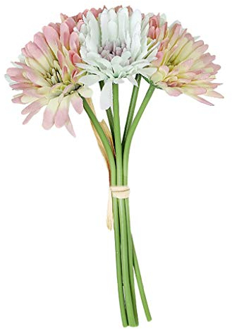Tonsee Accessoire Künstliche Seidenblumen für Zuhause, künstliche Gerbera, Gänseblümchen, Party-Blumenstrauß, Heimdekoration Filzkugeln Girlande Gelb (F, One Size)