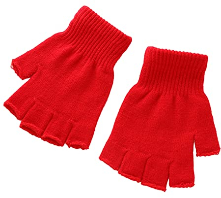 Haloppe Schneehandschuhe, fusselfreier Handschutz, einfarbig, gemütliche, warme Kinderhandschuhe zum Reiten Rot