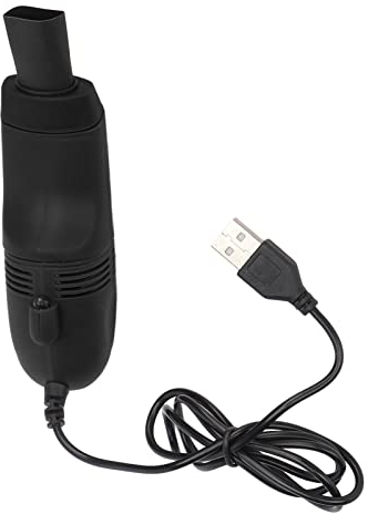 Mini Nettoyeur de Clavier, Courant Stable USB Rallonge la Tête Plate Mini Aspirateur de Poussière de Clavier pour Poils d'animaux (Noir)