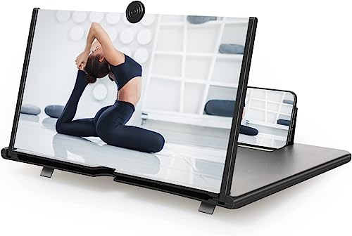 Lupa de Pantalla de teléfono móvil de 18 Pulgadas, Lupa de Pantalla para teléfono móvil Compatible con Todos los Smartphones, Lupa de Pantalla 3D de Alta definición.