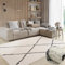 MY-RUG Teppich Shaggy Luxe Rechteckig Creme Weiß 140 x 70 cm - Wohnzimmer Hochflor rutschfest Flauschig Weich Moderne Einfarbige Muster Schlafzimmer Skandi Rauten Muster