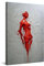 Startonight Bilder Rote Frau in der Mauer - Leinwandbilder Moderne Kunst - Abstrakte Wanddeko Kunstdrucke, Wandbilder Schlafzimmer 60 x 90 cm, Tag Nacht Effekt, Elegante Geschenkidee Wand Deko