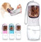 Paoakaola Dog Water Bottle 2 in 1, Leak Proof Portable Pet Water Bottle with Food Container, Outdoor Portable Water Dispenser for Cat, Puppy for Walking, Hiking, Camping, Travel(10oz White)