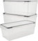 ZOENHOU Paquete de 3 recipientes herméticos de almacenamiento de alimentos de 2.3 L, cajas de almacenamiento de alimentos herméticas de plástico transparente grandes con tapas, botes rectangulares