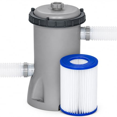 Bestway 530gal Flowclear Filter Pump, Above Ground Pool Cleaner for 1,100L–14,300L Pools, Includes Replaceable Cartridge, 480gal/h System Flow Rate