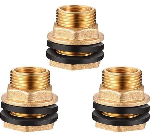 Water Butt Connector Adapter Tank Fitting 1/2 - 2 Barb Straight 90 Pipe Outlet (Brass, 1/2)