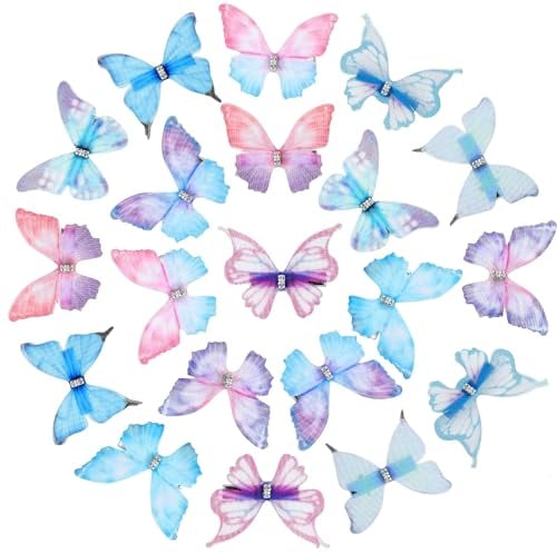 Schmetterling Haarspange, 20 Stück Schmetterling Haarclips Kleine Haarspangen Damen, 3D Schmetterlinge mit Clip Butterfly Hair Clips, Haarklammer Schmetterling Haarschmuck für Damen Mädchen Kinder (B)