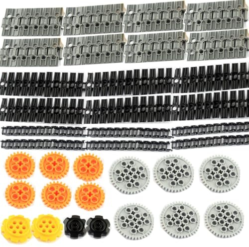 YLtremker Technik Ersatzteile Set, 516 Teile Technik Gear Kettenglied Gliederkette Breite Raupenkette Klemmbausteine Link Chain Bausatz