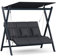 blumfeldt FlexiSwing Hollywoodschaukel 3-Sitzer – Verstellbare Rückenlehne & Sonnendach, 240 kg Tragkraft, Wetterfester Stahlrahmen, 6 cm Dicke Kissen, Gartenschaukel Für Erwachsene