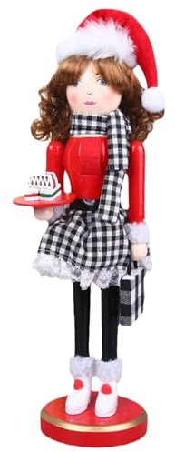 Schiacciatore di nocciola di nocciola da 15,5x4 pollici di schiaccianoci di nocciola femmina con schiaccianoci in legno con ornamenti di schiaccianoci per dessert per ripiani da cucina decorazione na