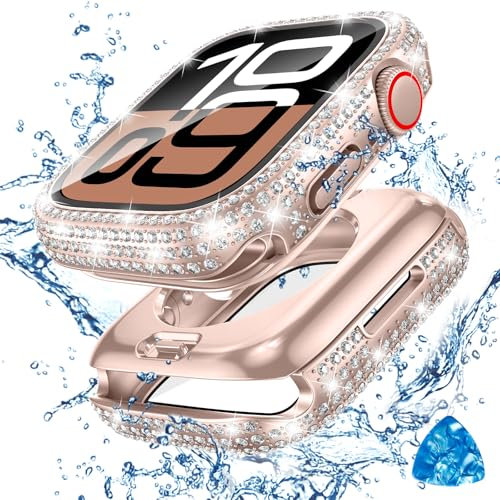 Tensea Custodia protettiva impermeabile 2 in 1 per Apple Watch serie 11/10, accessori da 46 mm, paraurti anteriore 360 iWatch Diamond con pellicola in vetro e paraurti posteriore, copertura per il