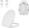 Soft Close Toilet Seat White | Oval Shaped | Quick Release Toilet Seat for Easy Clean | Top Fixing with Adjustable Hinges | Universal WC Heavy Duty Top Lid Closure
