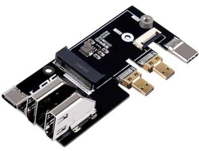 GeeekPi Micro HDMI auf HDMI Multifunktions-Adapter mit PCIe 3.0x1 M.2 NVMe 2230/2242 für Raspberry Pi 5
