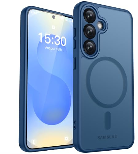 HuwaiH Magnetisch Hülle für Samsung Galaxy S25 Handyhülle, Blau