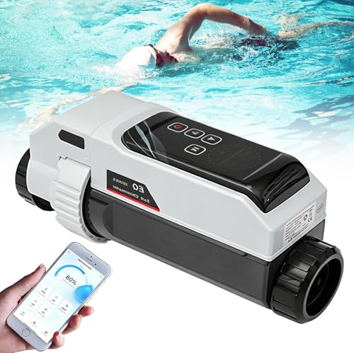 Sist-ema di Clorazione per Piscine ad Acqua Salata, Generatore di Cloro Elettrolitico con Cella in Titanio Autopulente e Controllo Tramite App, Emissione di Cloro Regolabile dal 20% al 100% 11000Gal