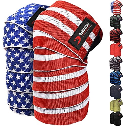 DMoose Fitness Kniebandagen Krafttraining Bodybuilding für Kniebeugen, Gewichtheben, Powerlifting, Kreuzheben und Fitnesstraining, 78 Zoll Lange, verstärkte Kniebeine für Männer oder Frauen