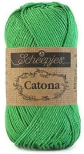Scheepjes Catona Cotton Yarn, 515 Emerald, 1x25g