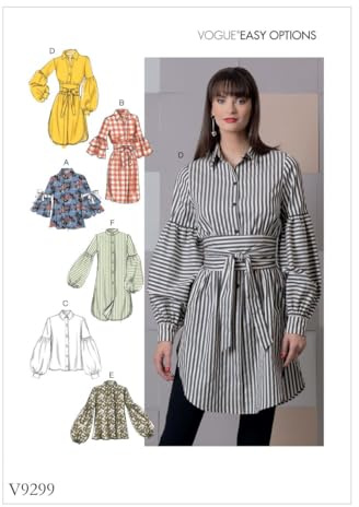 Vogue Patterns 9299 E5 Misses Top and Belt, Tissue, Multi-Colour, 15 x 0.5 x 22 cm