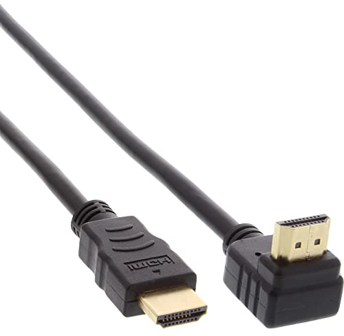 InLine 17033V HDMI Kabel, gewinkelt, HDMI-High Speed mit Ethernet, Stecker / Stecker, verg. Kontakte, schwarz, 0,3m